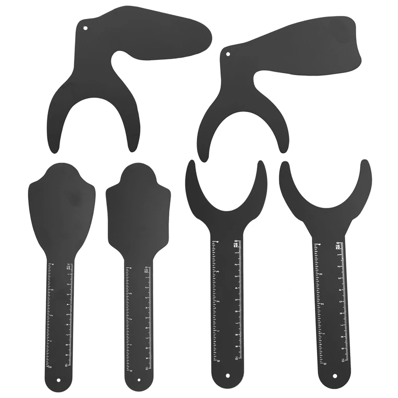 

6Pcs Orthodontic Black Background Photo Image Contrast Plate Oral Cheeks With Tick Mark Accelerating Heating Of Dentist Tools