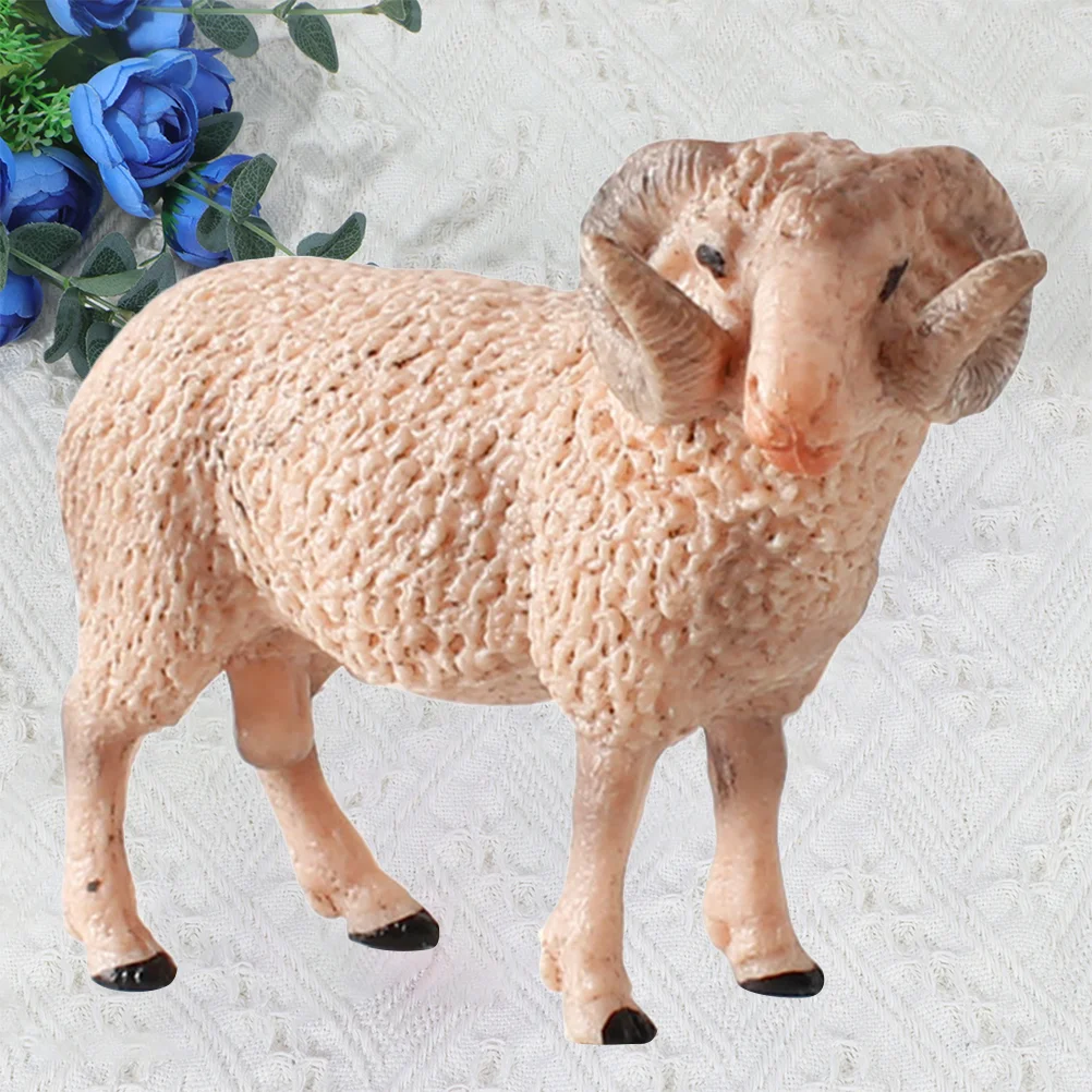 

1PC Simulated Wildlife Model Decor Realistic Sheep Model Toy Lifelike Animal Model Crafts Educational Sheep Model Toy for Kids