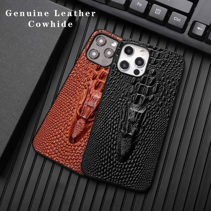 

чехол айфон 11 Leather cowhide crocodile head phone case for iPhone8 8plus Smartphone case for айфон 13 про макс 케이스