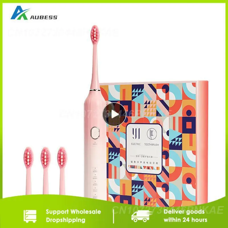 

5 Gear Smart Sonic Electric Toothbrush Magnetic Levitation Waterproof Starry Sky Gradient Tooth Brush With 3 Soft Bristles Head