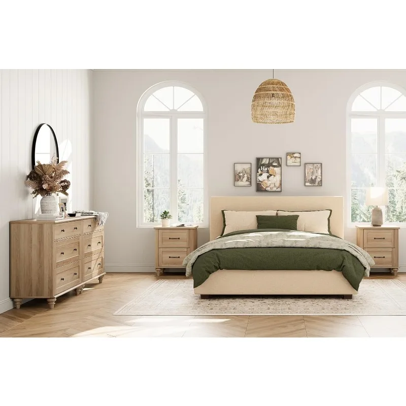 Набор зарядной станции из 2 шт. 20-дюймовая прикроватная тумбочка деревянные