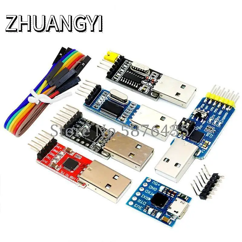 Коммутатор CP2102 с Micro USB 2,0 на UART TTL 5PIN, последовательный преобразователь STC, замена FT232 USB на TTL CH340G PL2303 для arduino