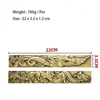 1 pair carving dragons and phoenixes pattern brass paperweights pen holder chinese calligraphy painting creative paper weight