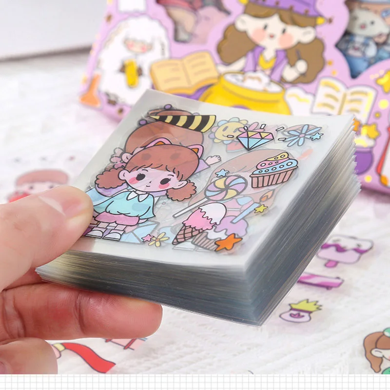 

Cute Cartoon Stickers Kawaii Set Anime Decoration Hand Accounts Diary Album Scrapbooking PET Waterproof Material Stationery Gift