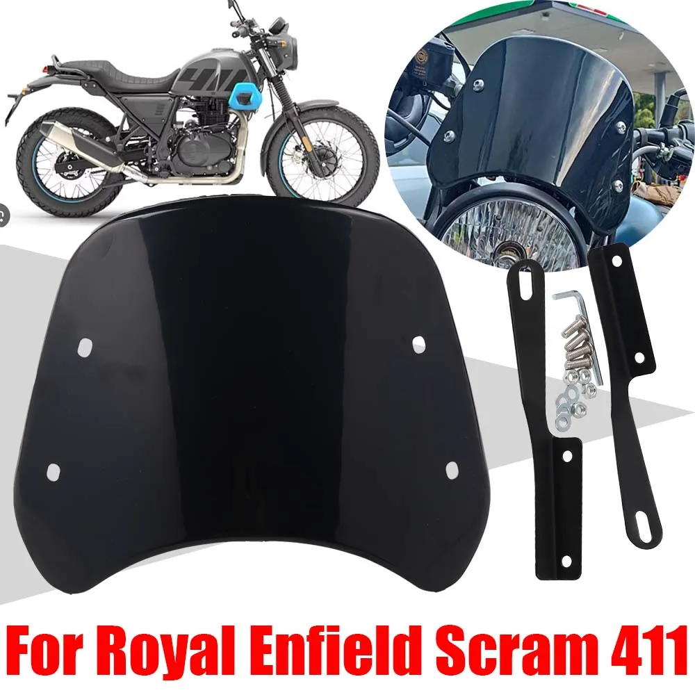 

Retro Windscreen Windshield Wind Screen Deflector Cover For RoyalEnfield Royal Enfield Scram 411 Scrambler 650 Accessories