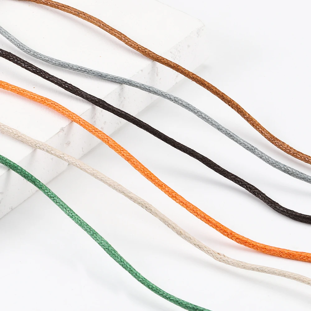 10M 2mm Waxed Cord Cotton Thread String Strap Necklace Polyester Rope Beads for Jewelry Making DIY Braid Bracelet Accessories