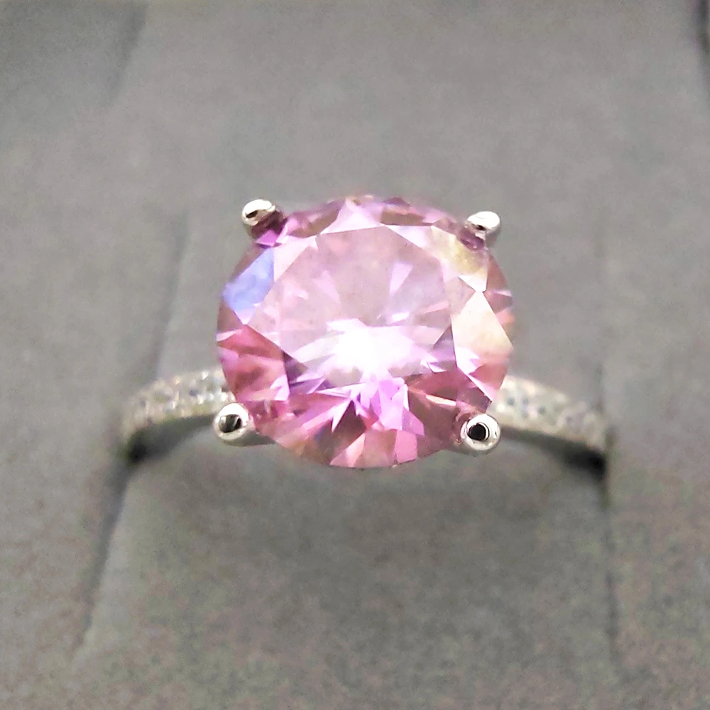 Luomansi классический 1/2ct желтый зеленый розовый Муассанит для женского кольца