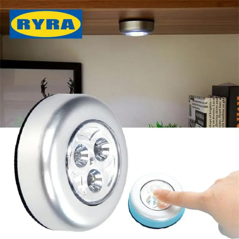 

1/3PCS Round Lamp Push Stick On Lamp Night Light Stick Wall Light Rechargeable For Home Kitchen Bedroom Portable Use Clap Lights