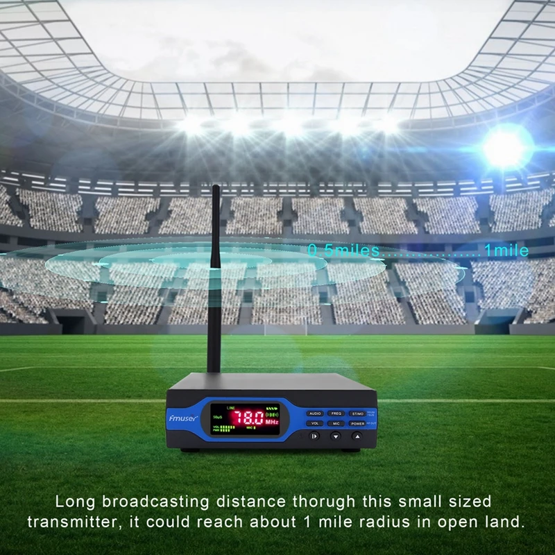 Полный комплект антенн FMUSER FU-X01CK FM-передатчик 1 Вт (TF-карта 8 ГБ аккумулятор Bluetooth)