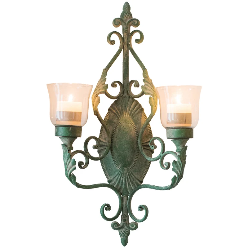 

YY Retro Iron Art Distressed Accessories Wall Lamp Grocery Garden Courtyard Court French Style