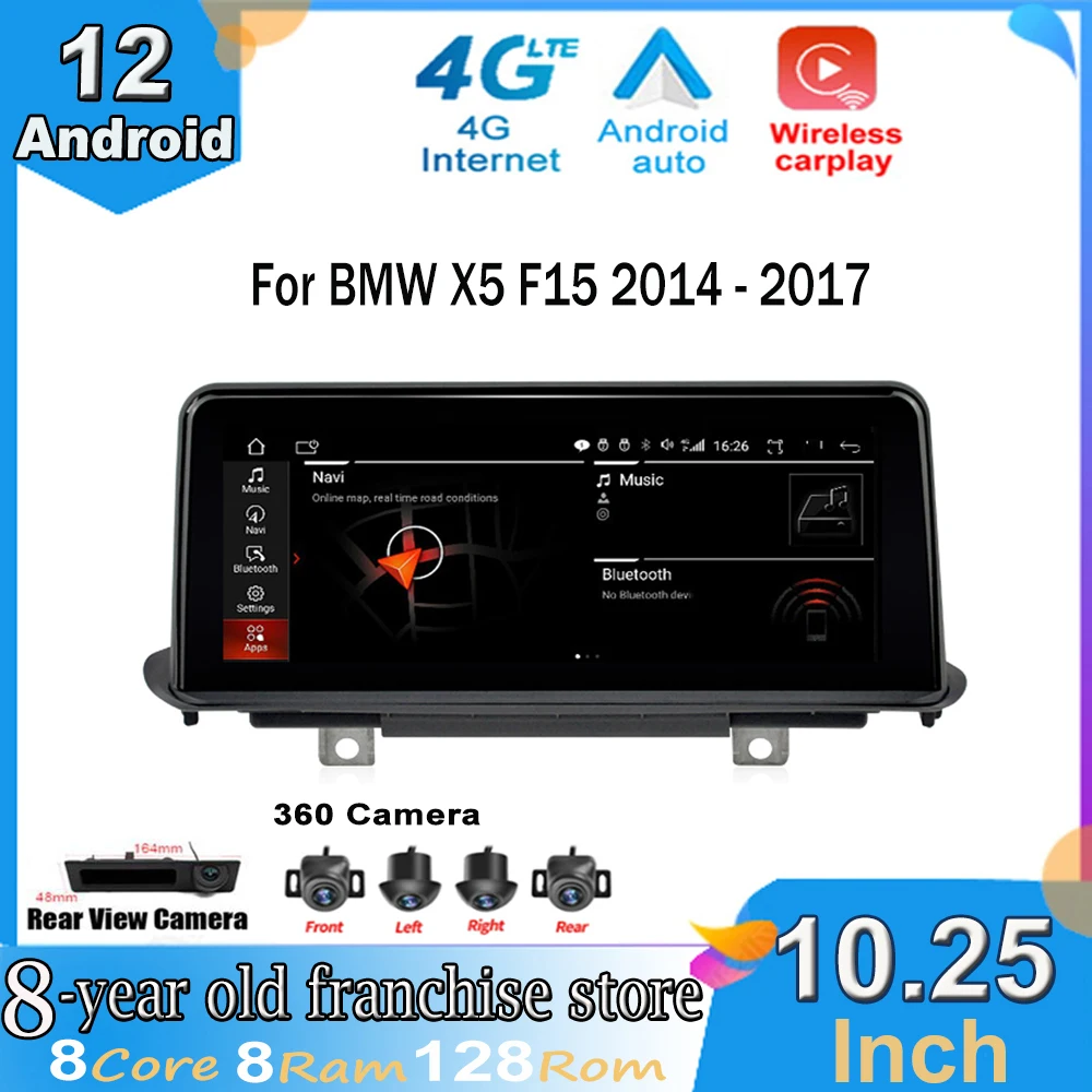 

10.25'' IPS For BMW X5 F15 2014 - 2017 NBT System 4G Android 12 Car Multimedia Android Headunit Player Carplay Navigation Video