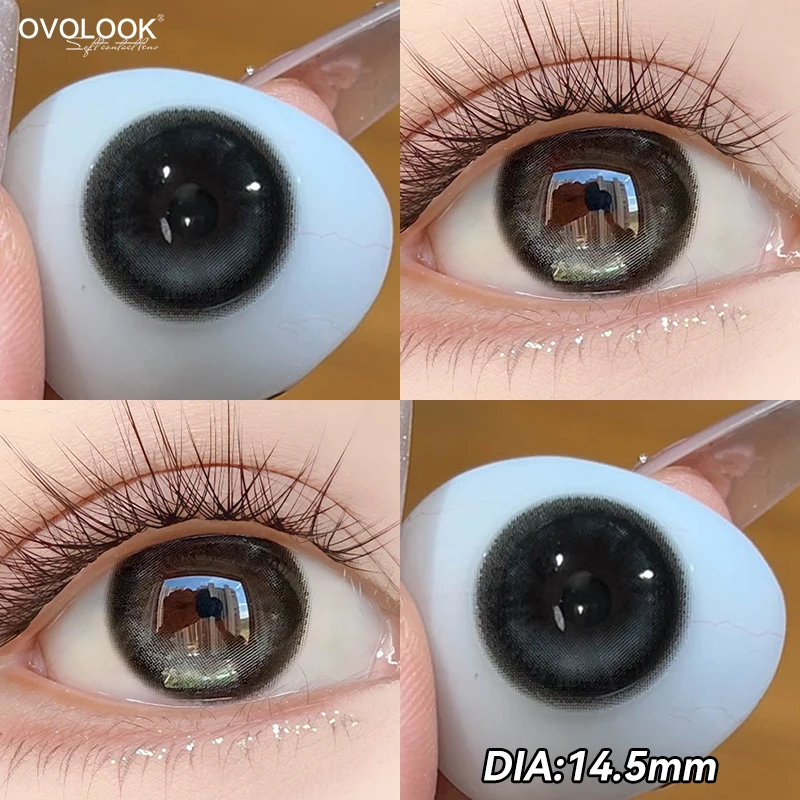 Фото OVOLOOK - Гибридные цветные контактные линзы с фиксированной осью, не вызывающие раздражения, для женщин, с эффектом водянистой глянцевой поверхности. №2