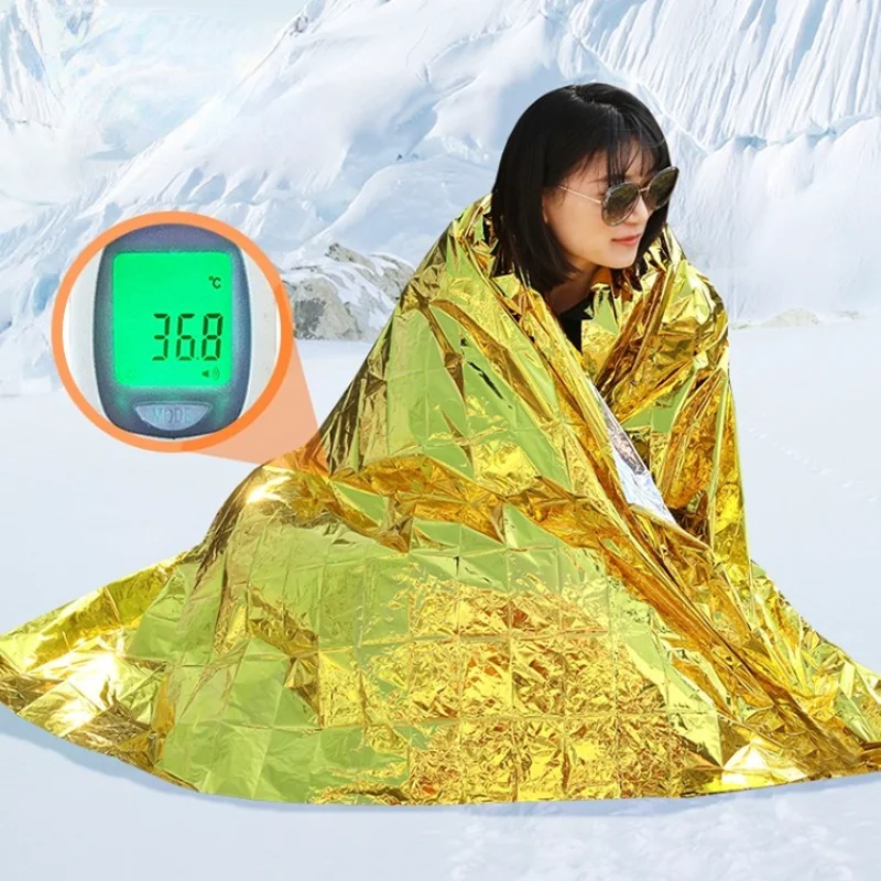 

Folding Emergency Blanket 210cm*160cm Gold Emergency Survival Rescue Shelter Outdoor Camping Keep Warm Blankets