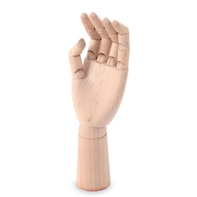 Wooden Artist Articulated Hand Mannequin Hand Art Model Jewelry Display Ring Bracelet Necklace Chain Watch Display Holder Stand
