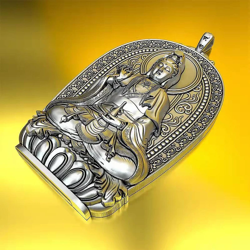 Новый дизайн ретро-кулон Avalokitesvara мужская и женская подвеска с лотосом трендовая