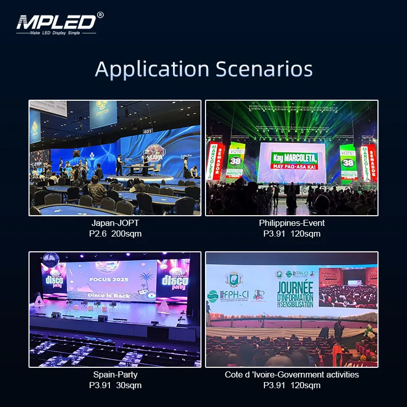Светодиодный экран MPLED Full Color для помещений и улицы, шаг пикселя 3 мм, модель P2.9, яркость 5000 кд, для свадебных сцен и фоновых декораций (art.: 3920da2665ffa) - 3920da2665ffa