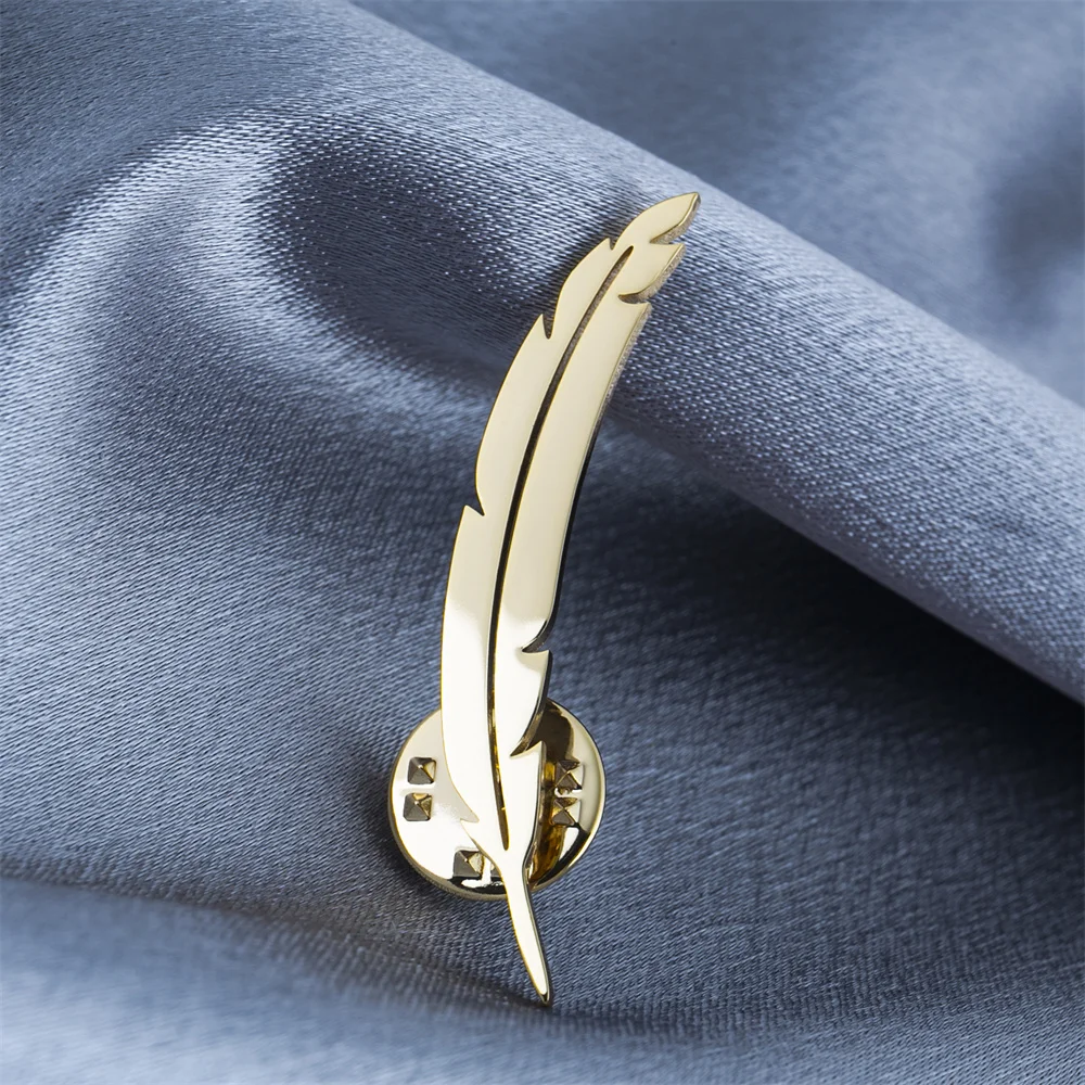 

Fashion Stainless Steel Brooches for Men Minimalism Feather Butterfly Buckle Pin Brooch Women Charm Elegant Dress Accessories