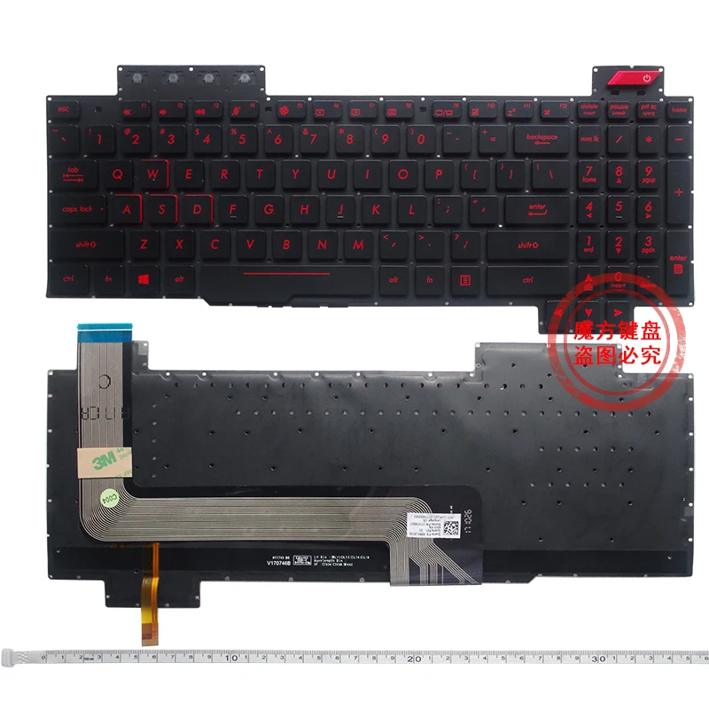 

NEW Laptop US English Keyboard For ASUS ROG FX503 FX503V FX63 FX63V FX63VM ZX63V FX503VM FX503VD FX63VD Red Keyboard Backlit