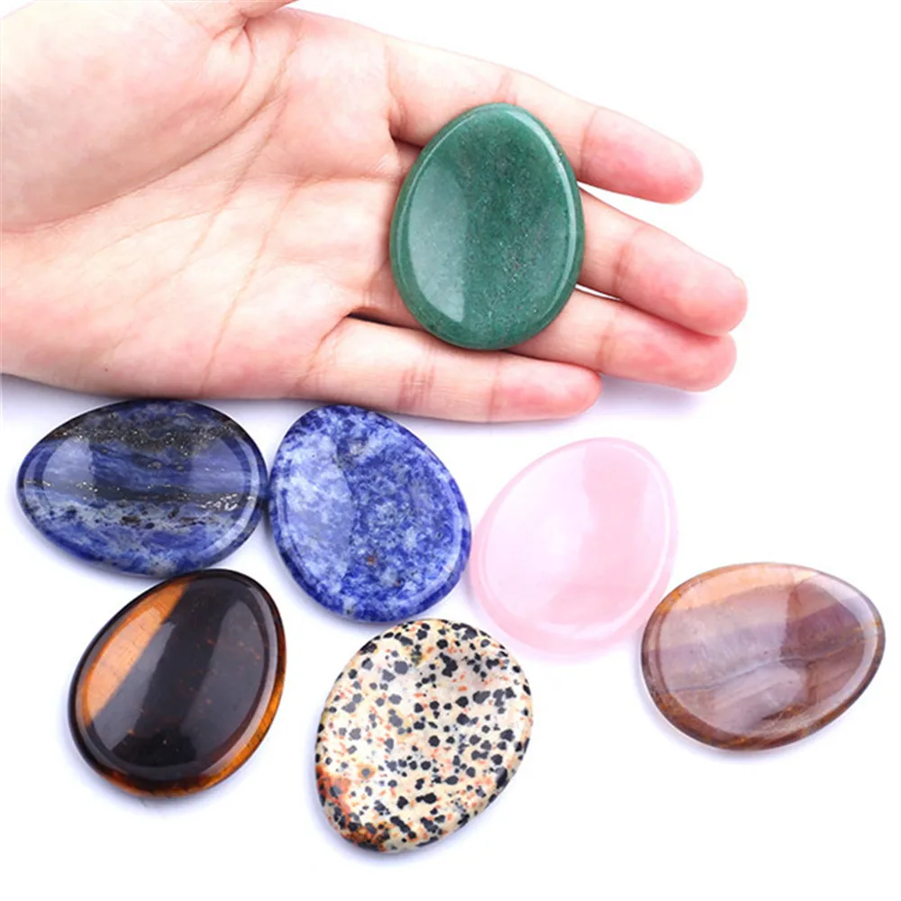 

Natural Quartz Polished Crystals Healing Stones Massage Worry Stone Crystal Palm Stones