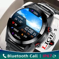 lige new 454454 amoled screen smart watch bluetooth call music player men watch ip68 waterproof luxury smartwatch for mengift