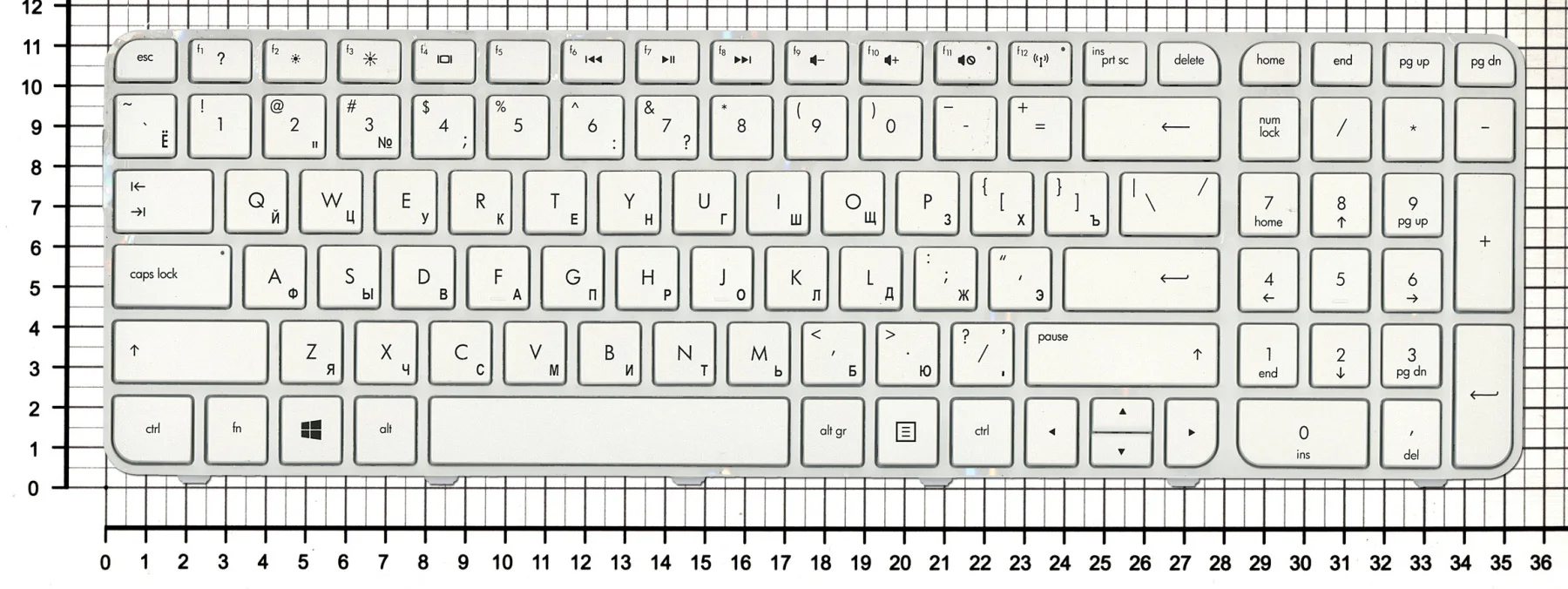 Клавиатура для HP Pavilion G6-2367er белая с рамкой