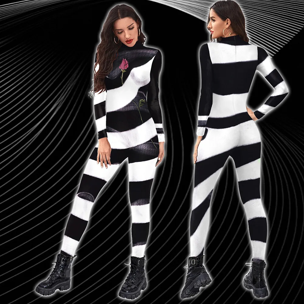 

Color Cosplayer Women Anime Cosplay Costume 3D Printing Jumpsuits Casual Partywear Bodysuit Female Sexy Fitness Catsuit Outfit