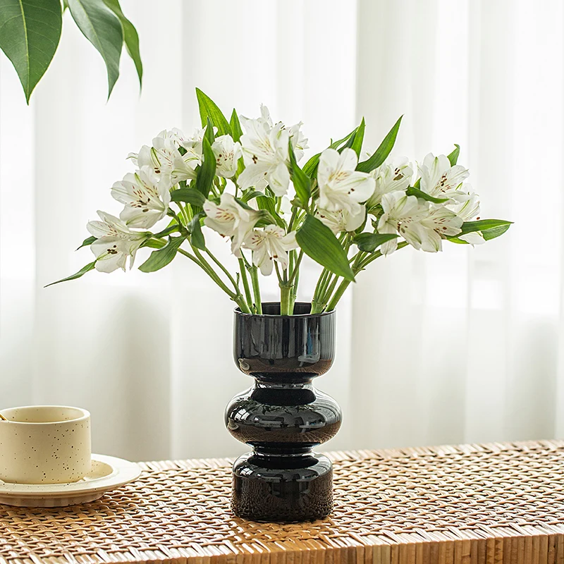 Nordic Glass Vase Living Room Decoration Accessories Tabletop Decor Flower Arrangement Container Hydroponic Vase Home Decor Gift 4