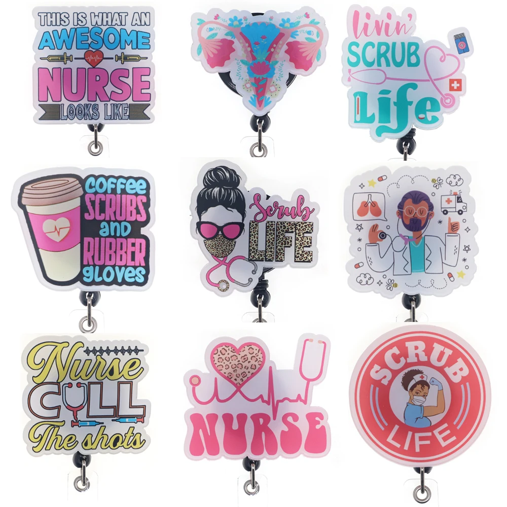 

Mix Style New Badge Holder Medical Nursing Office Supply Nurse Accessories Badge Reel