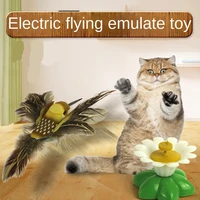 new funny cat toy electric bird around flowers pet toy cat flying butterfly funny cat stick supplies