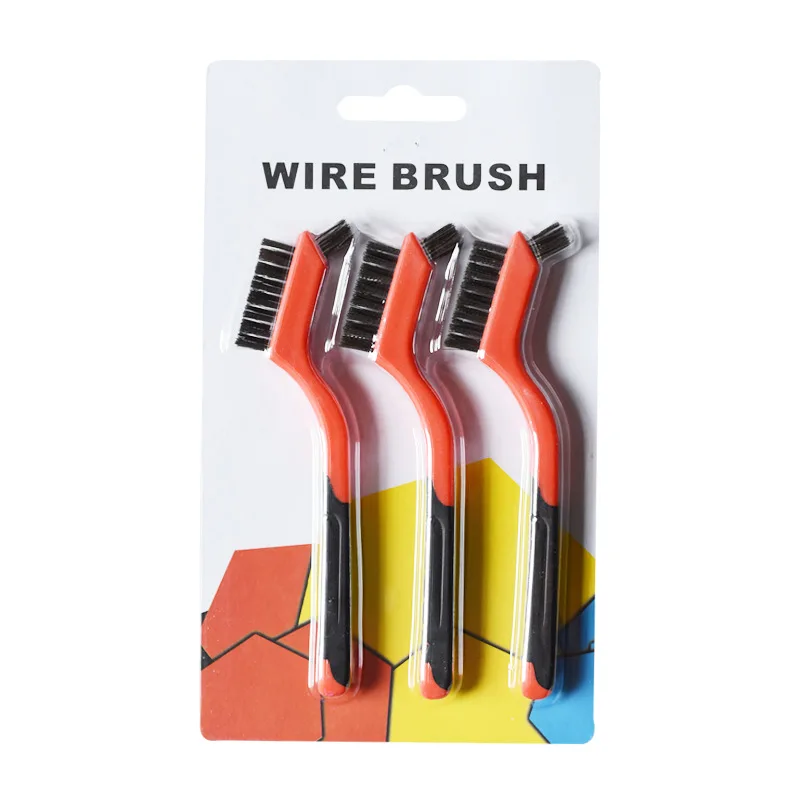

3 Pcs Wire Brush Brass Nylon & Steel Brushes Rust Remover Cleaning Polish Grinder For Cleaning Brush