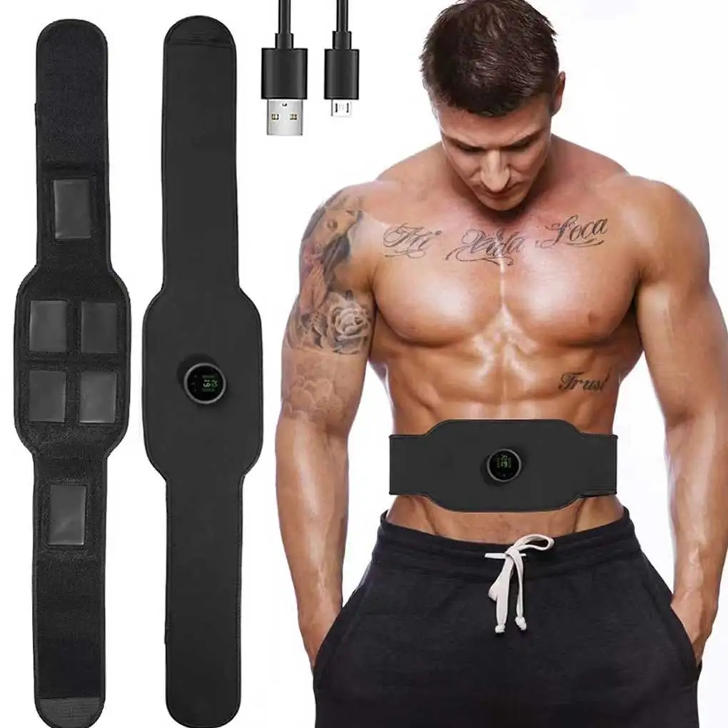 

Body Abdominal Trainer Adjustable USB Rechargeable Fitness Belt Electronic Slimming Belts Abdomen Waist Support