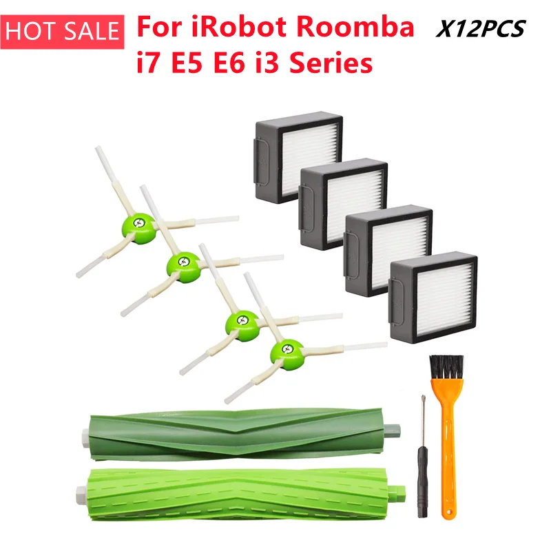 Hepa Filter Dust Bag Brush Roll for IRobot Roomba I7 E5 E6 I3 Series Robot Vacuum Cleaner Replacement Spare Parts Accessories