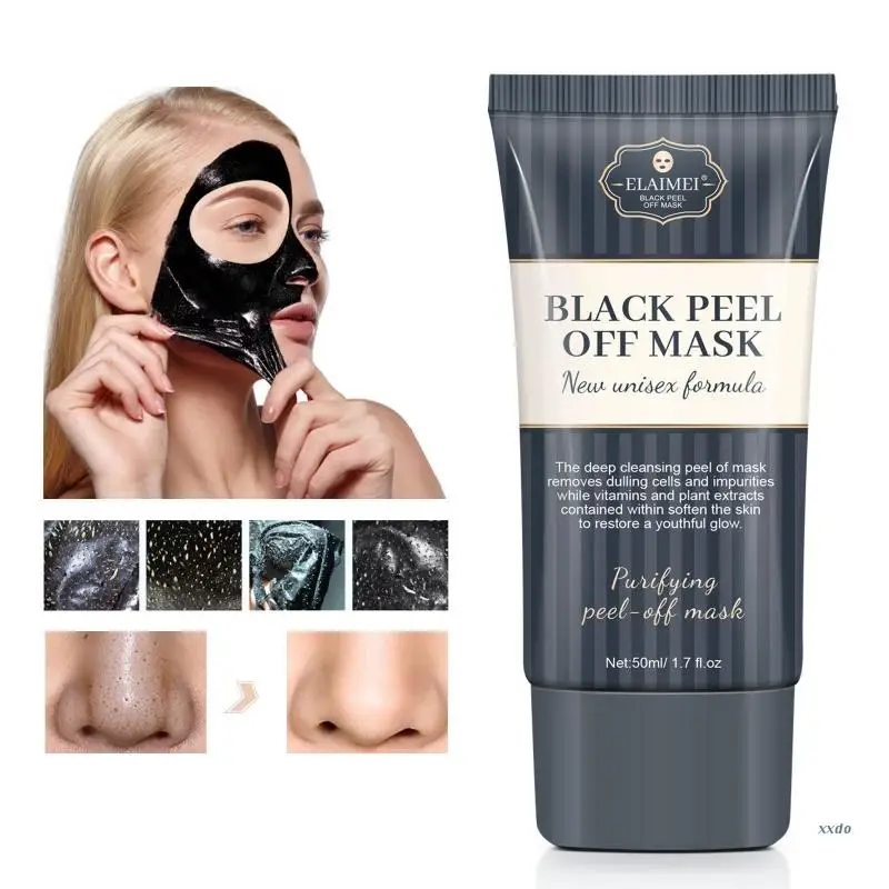 

Peel Off Black Masks Purifying for Face Nose Blackheads Pores Acne Blackhead Remover Facial Mask Deep Cleansing 50ML