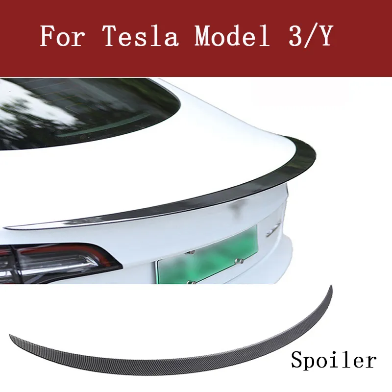 Задний спойлер для багажника Tesla Model 3 Y 2022 2017-2021 23, спойлер для багажника, губа из углеродного волокна ABS, спойлер для крыла, аксессуары для ста...