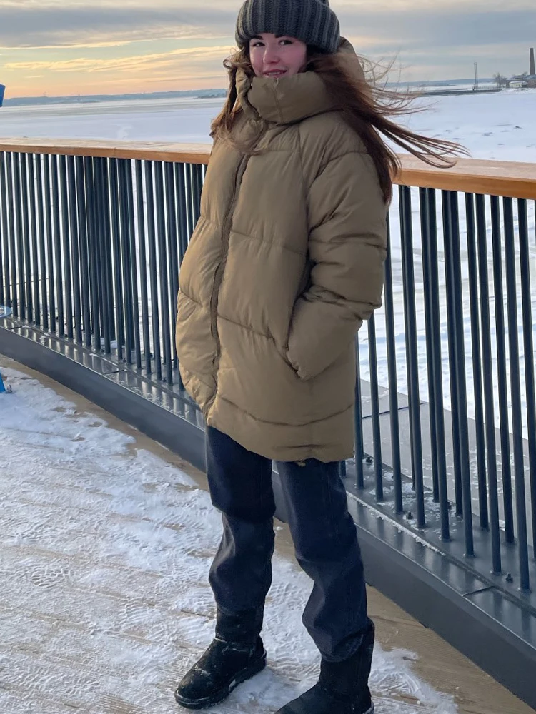 Women's Winter Jacket Green Parkas Hooded Quilted Coat Woman With Hoodies Thick Warm Women Mujer | Женская одежда