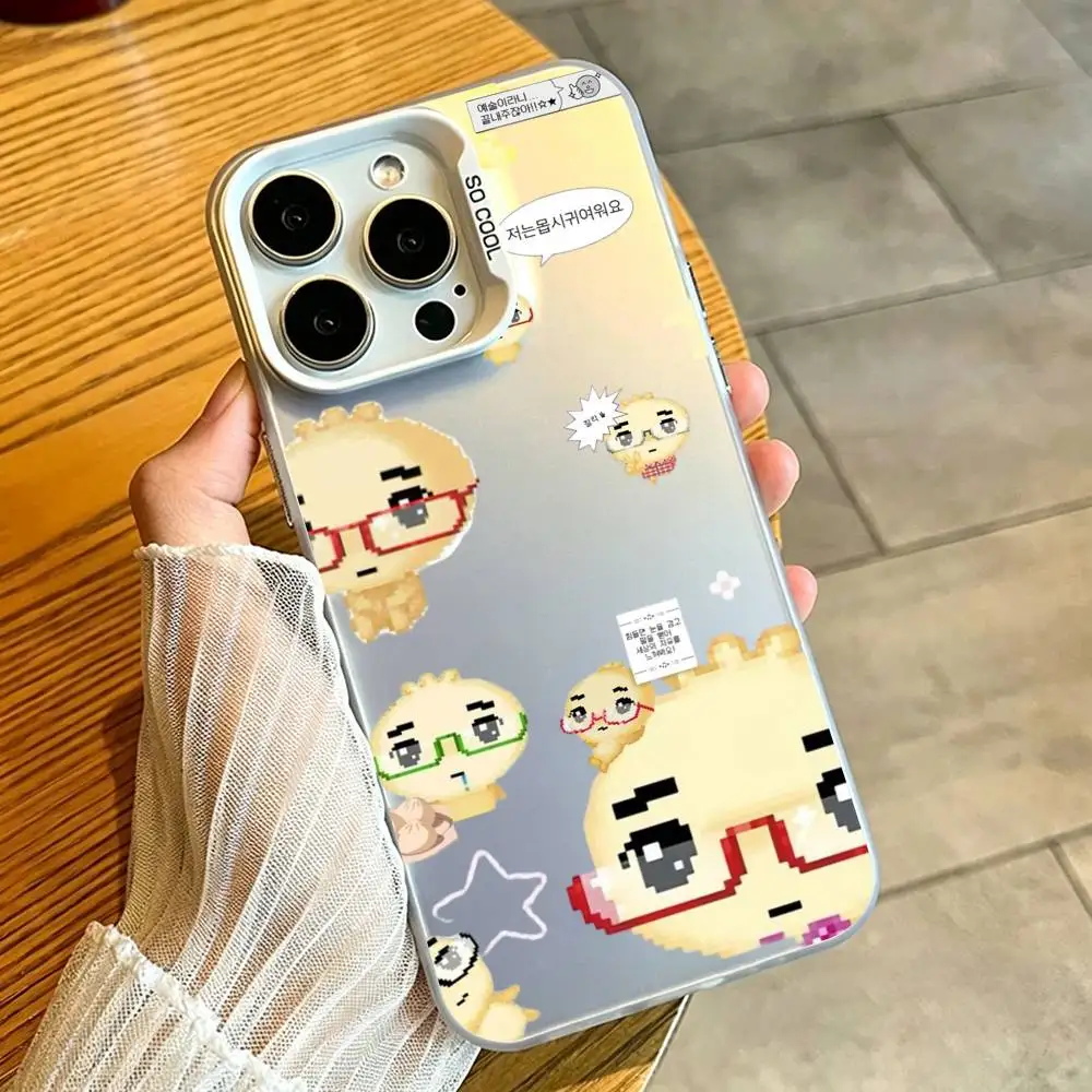 Милый чехол для телефона A-Angyeongmandu K Dumpling для iPhone 17, 16, 15, 14, 13, 12, 11, Mini, Pro, E, MAX, белый матовый, в стиле конфет (art.: 3920dc1acf8a5) - 3920dc1acf8a5