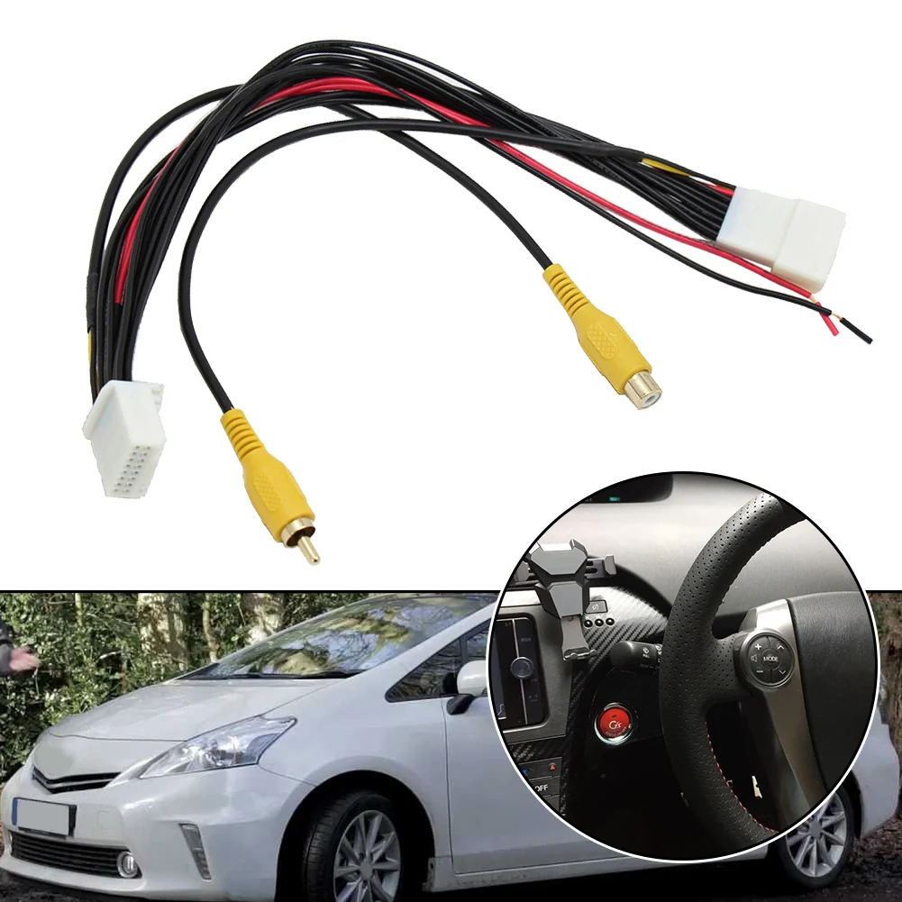 

19cm Car Backup Reverse Camera Add/Retain Wire Harness Adapter For Prius 2012-2015 Video Extension Cable