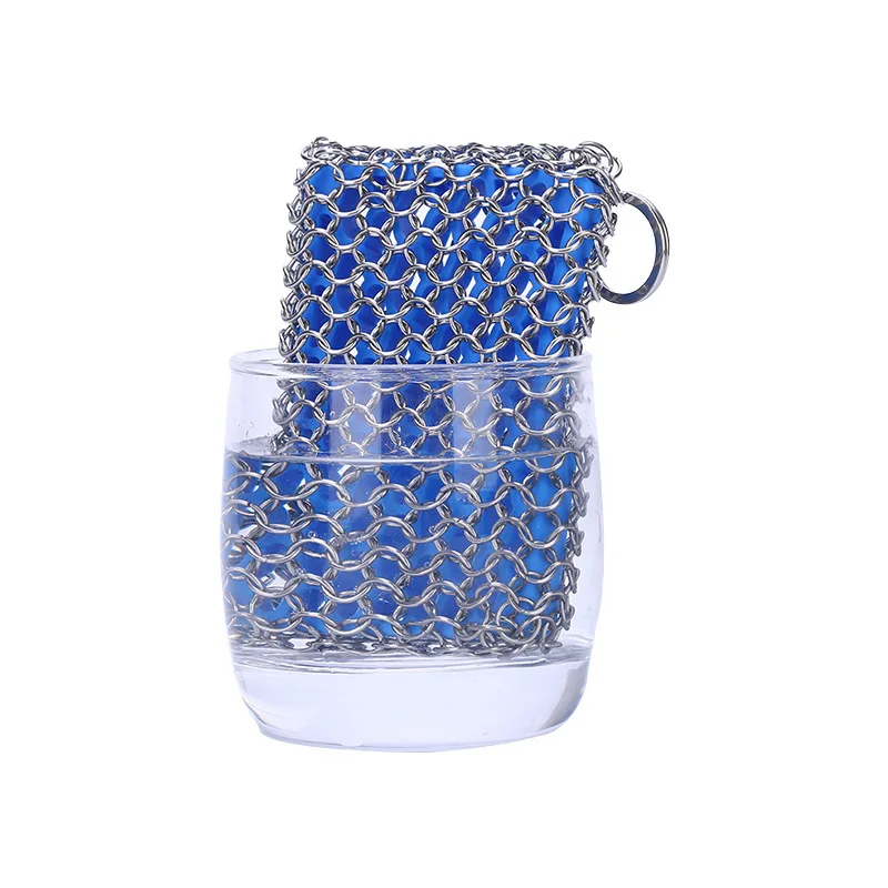 Кухонная чугунная щетка с одним кольцом чистящая скруббер из нержавеющей стали