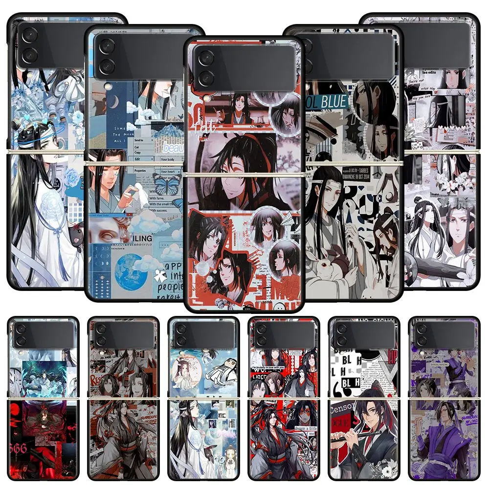 

MDZS аниме Mo Dao Zu Shi чехол для телефона Samsung Galaxy Z Flip 3 4 5G черный складной чехол для мобильного телефона жесткий чехол защитный чехол