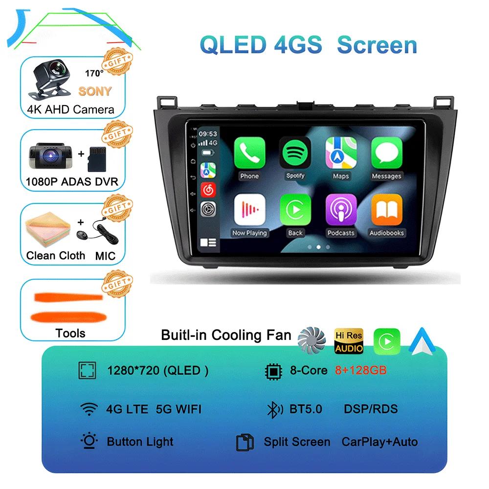 

Android15 Carplay авто радио для Mazda 6 GH 2007 2008 2009 2010 2011 2012 мультимедийный GPS видеоплеер стерео 2din головное устройство