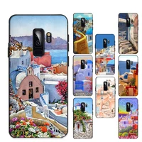 oia santorini greece church hand painted print phone case for samsung s20 lite s21s10 s9 plus for redmi note8 9pro for huawei y6