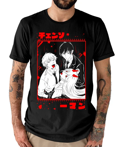 Camiseta унисекс бензопила Man Denji Makima y Beam