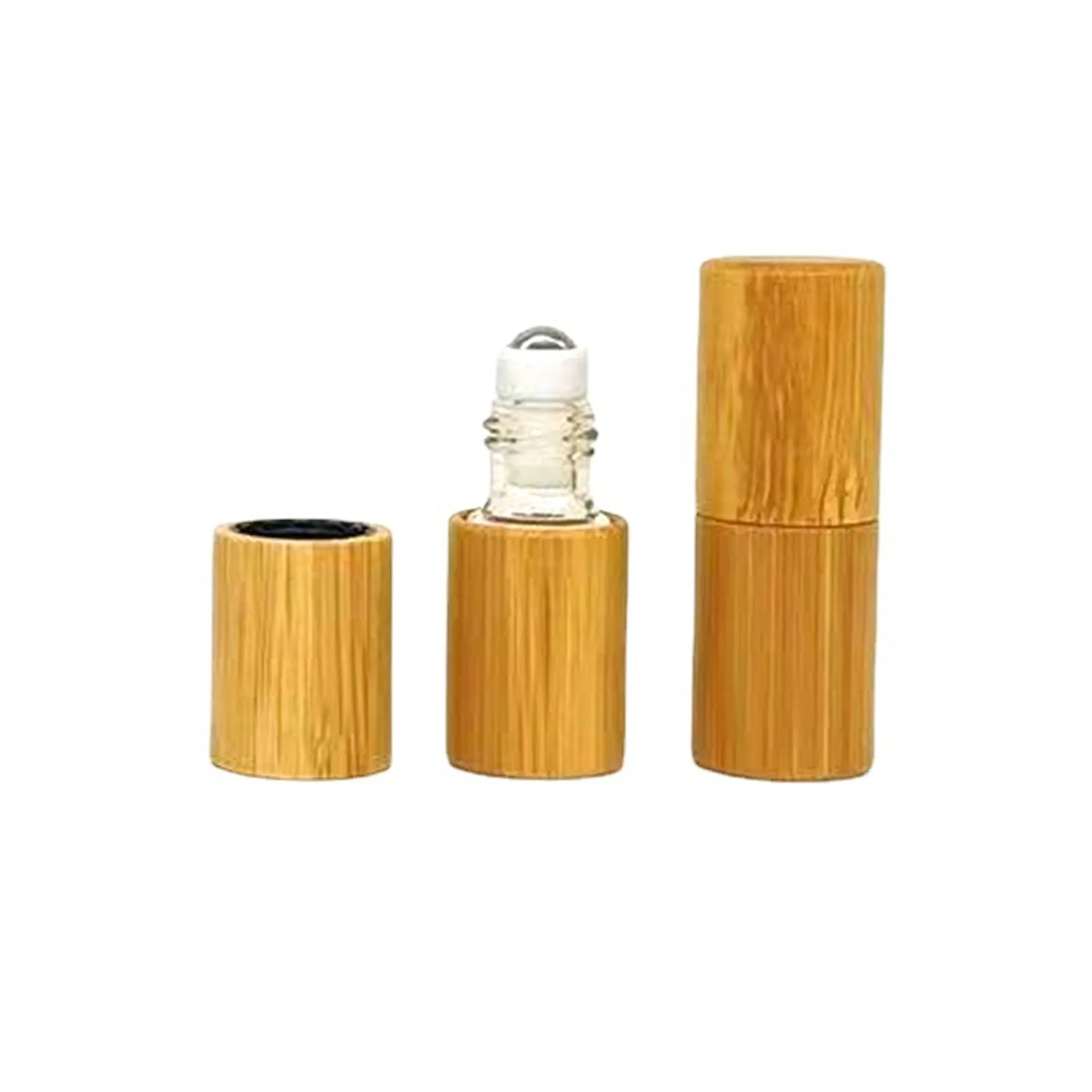 1/3 мл бамбуковая деревянная бутылка для духов из нержавеющей стали в рулоне, масло для розлива, бутылка для розлива, Прямая поставка, оптовая продажа
