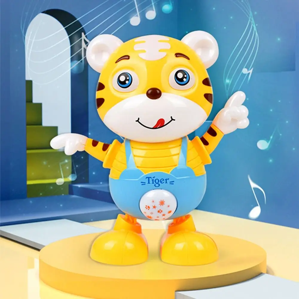 

Plastic Yellow Tiger Dancing Doll Interesting Musical Dance Toy With Music Home Decor Electric Toy School