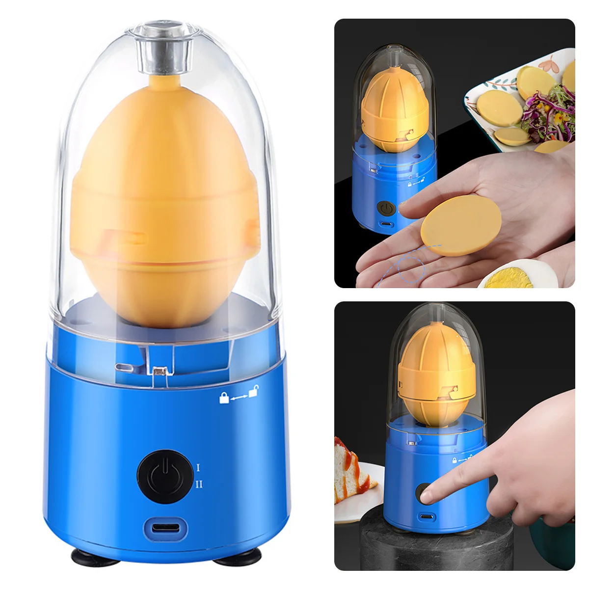 Egg Scrambler for Raw Eggs 1500mAh Electric Egg Shaker Portable Electric Egg Spinner Egg Yolk White Mixer with Sucker Cute Mini