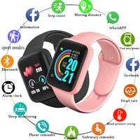 y68 men smart watch bluetooth fitness tracker watch heart rate blood pressure women color bracelet digital clock for android ios