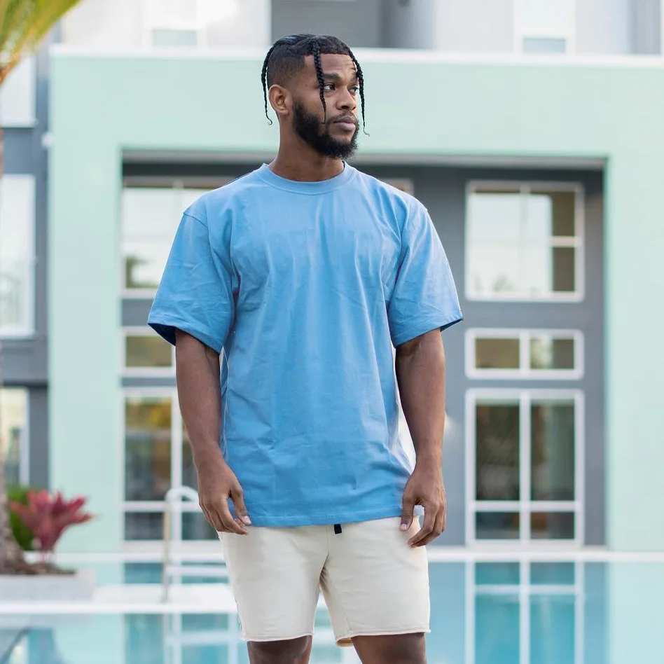 Футболка мужская оверсайз с коротким рукавом хлопковая Свободная рубашка