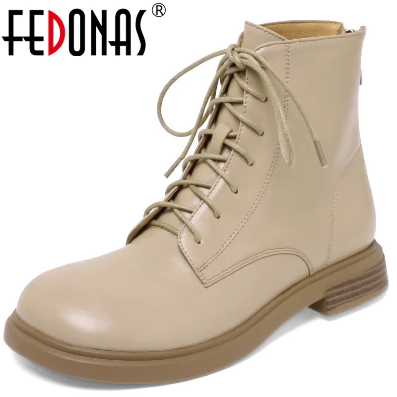 

Женские ботильоны с перекрестной шнуровкой FEDONAS, зеленые полусапожки на низких каблуках с круглым носком, обувь для отдыха на осень и зиму ...