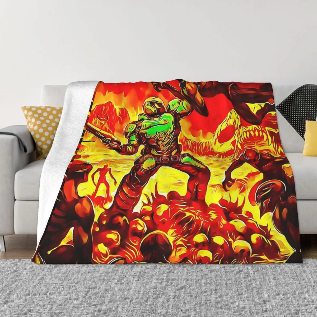 

Фланелевое Одеяло Doom для стрельбы, осенне-весеннее теплое одеяло для расстрела, постельное белье для зимы