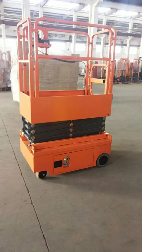 Мини-электрическая самоходная ножничная рабочая платформа 300 кг 3 м 9